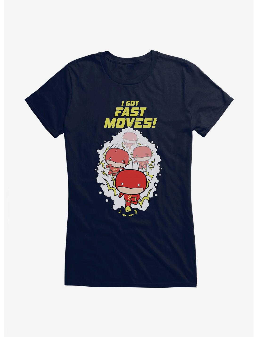 DC Comics Chibi The Flash Fast Moves Girls T-Shirt, NAVY, hi-res