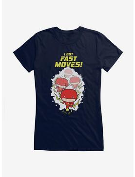 DC Comics Chibi The Flash Fast Moves Girls T-Shirt, NAVY, hi-res