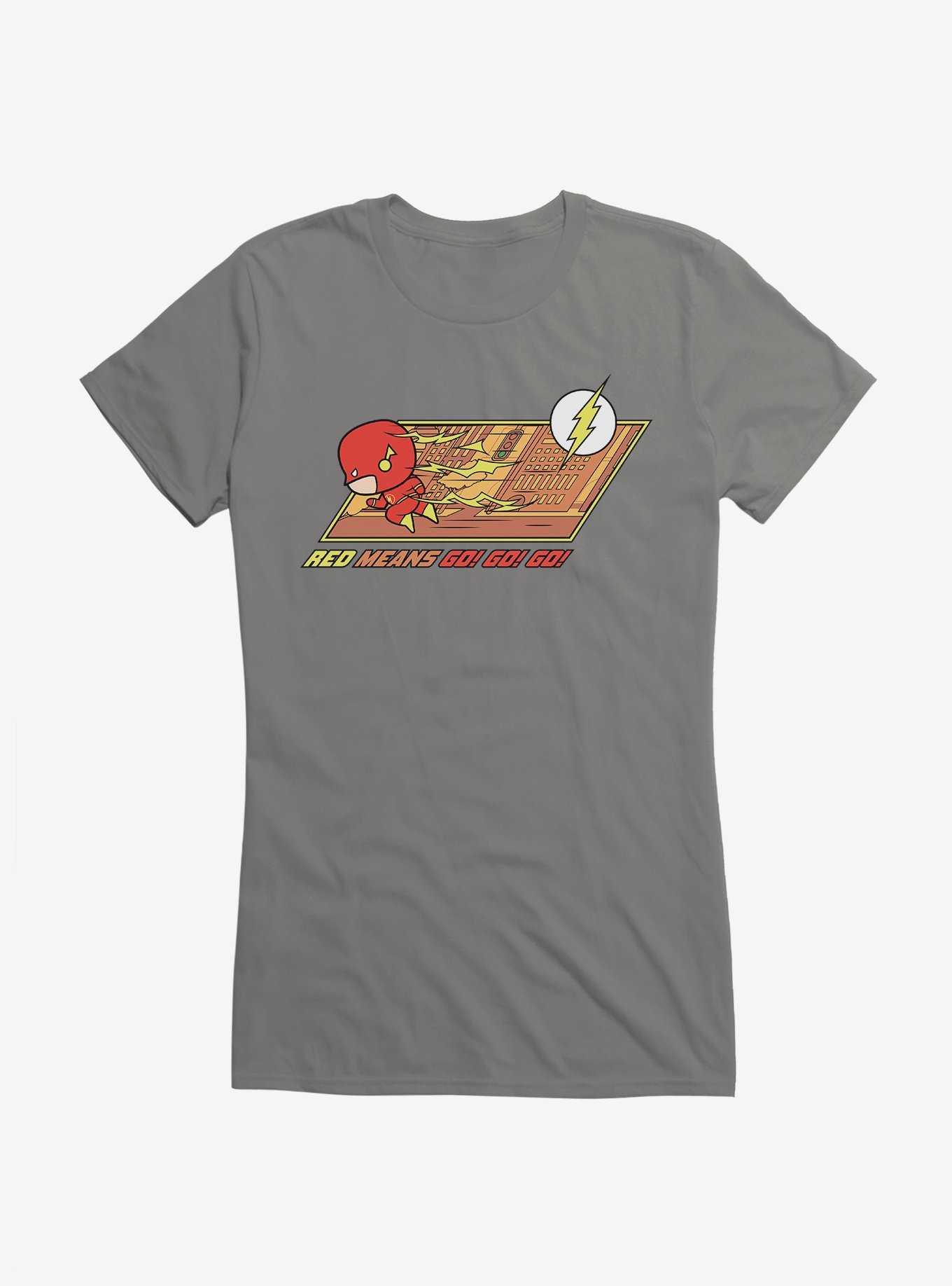 DC Comics Chibi The Flash Red Means Go Girls T-Shirt, STORM GREY, hi-res