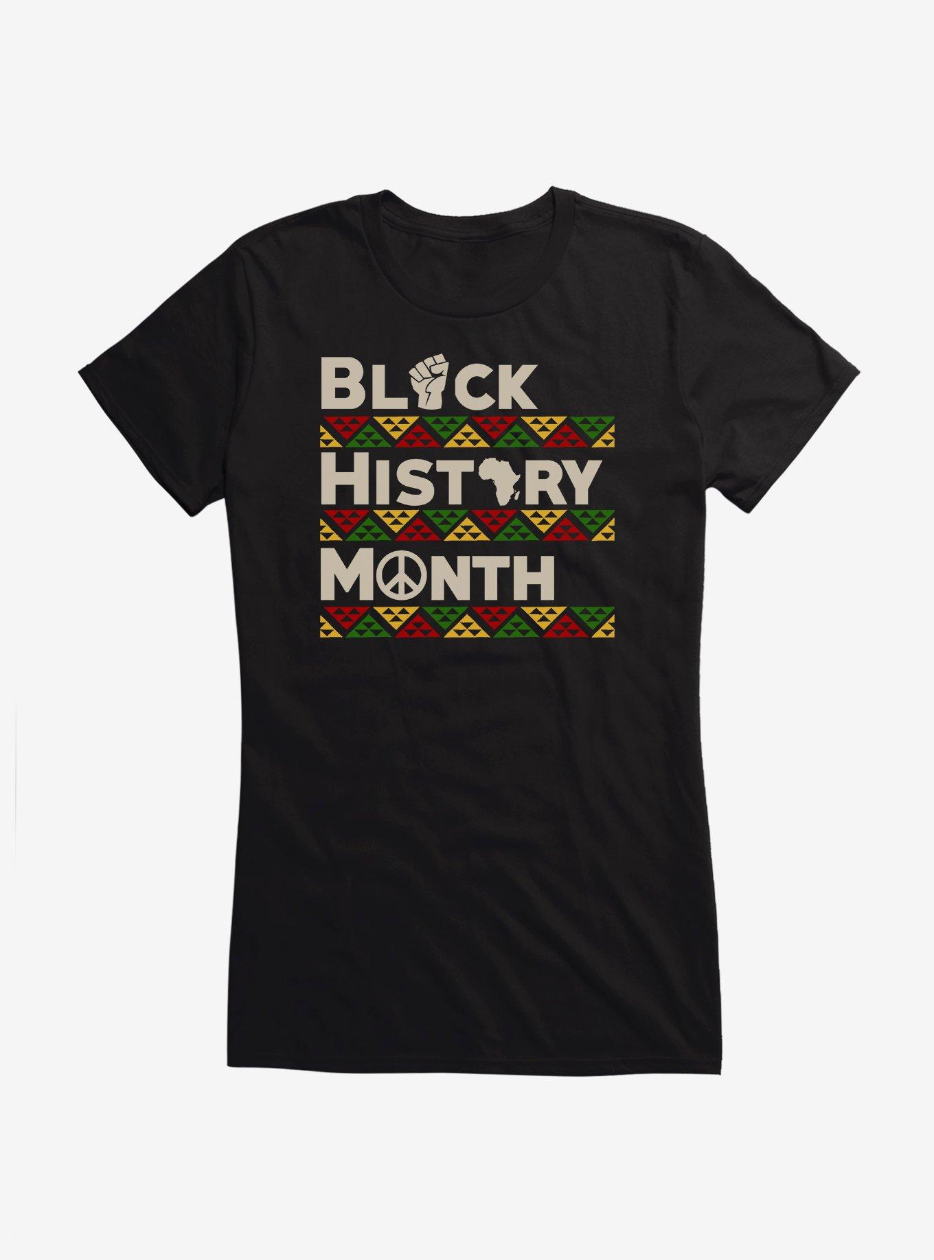 Black History Month Pattern Print Girls T-Shirt