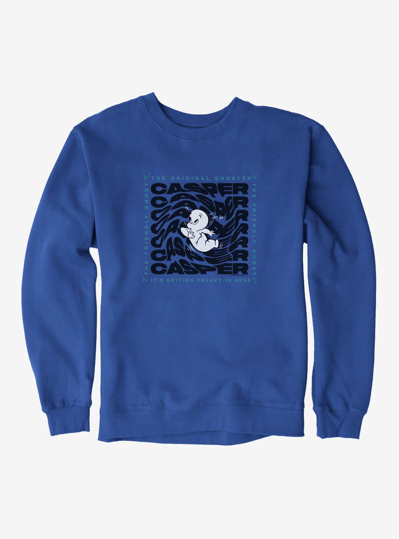 Casper The Friendly Ghost Virtual Raver Freaky Here Sweatshirt, ROYAL BLUE, hi-res