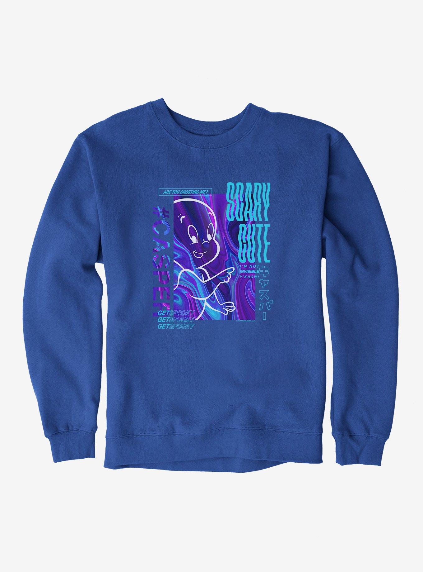 Casper The Friendly Ghost Virtual Raver Scary Cute Sweatshirt, ROYAL BLUE, hi-res