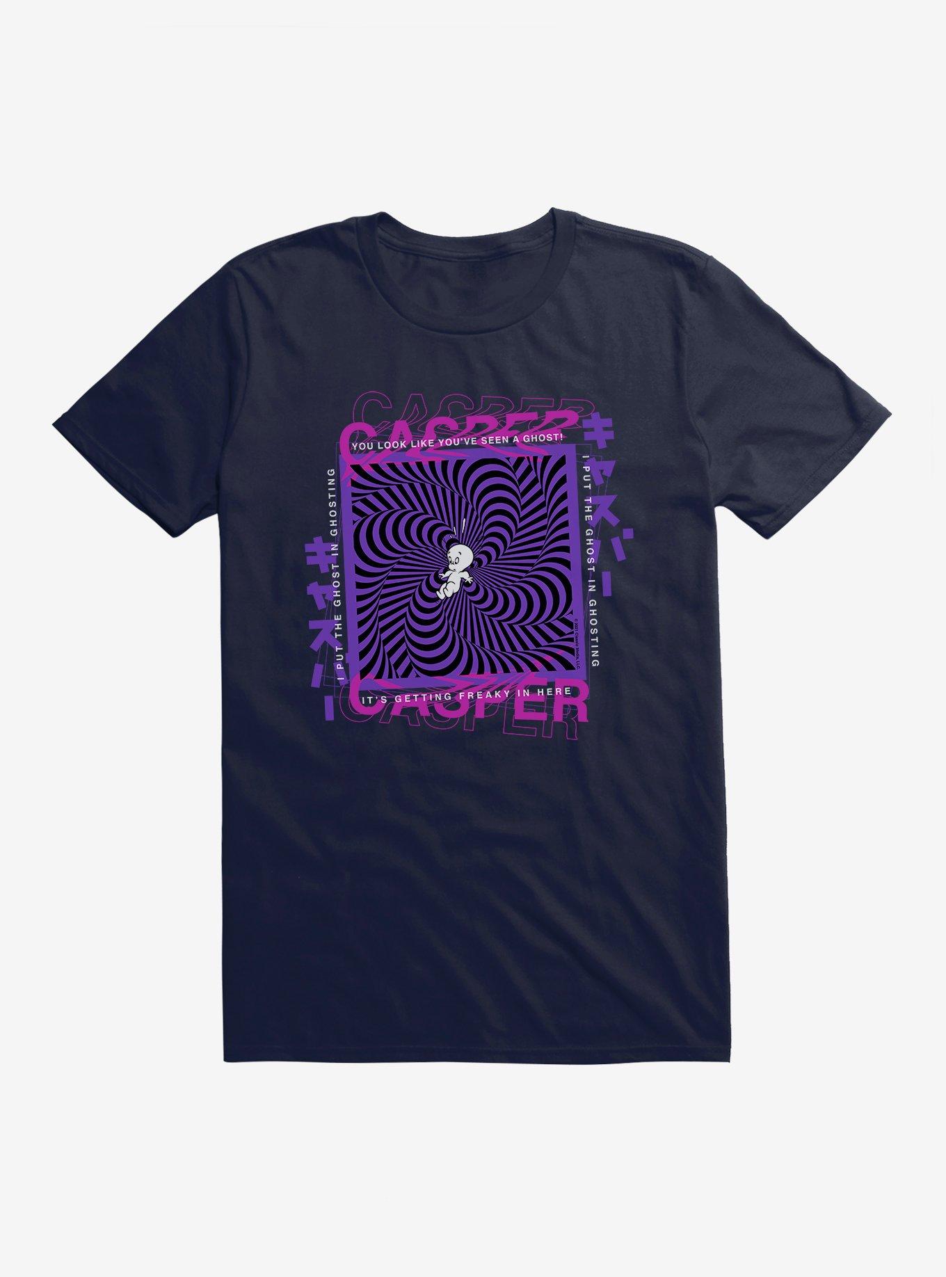 Casper The Friendly Ghost Virtual Raver Late Ghost T-Shirt, NAVY, hi-res