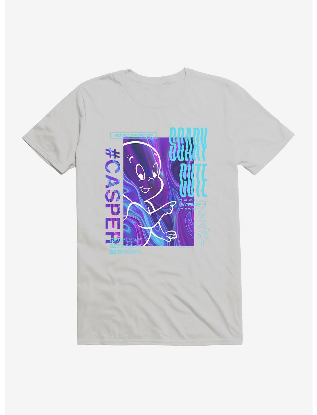 Casper The Friendly Ghost Virtual Raver Scary Cute T-Shirt, SILVER, hi-res