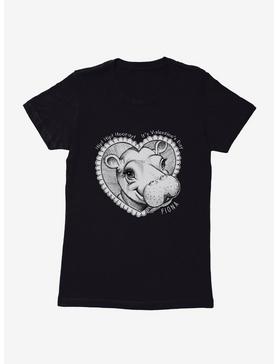 Fiona The Hippo Valentine's Day Heart Sketch Womens T-Shirt, , hi-res