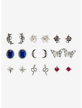 Dark Gem Crystal Celestial Stud Earring Set, , hi-res