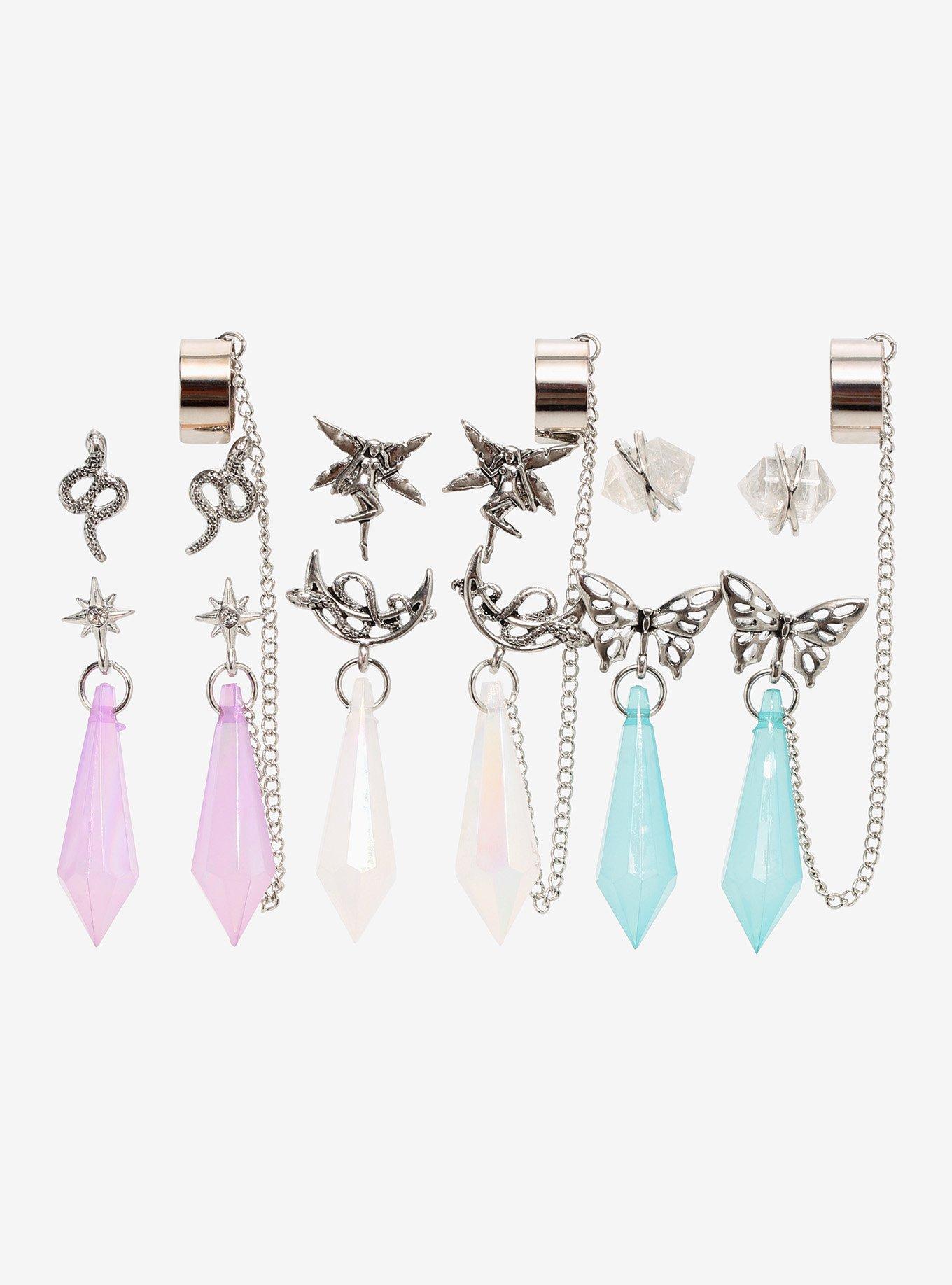 Celestial Fairy Crystal Cuff Earring Set, , hi-res