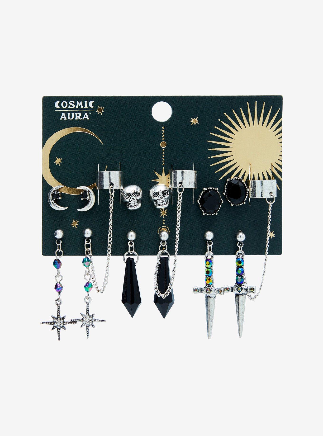 Dark Gem Sword Crystal Cuff Earring Set Hot Topic