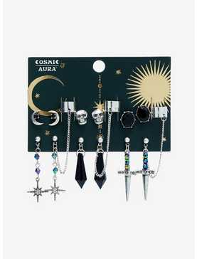 Cosmic Aura Dark Gem Sword Crystal Cuff Earring Set, , hi-res