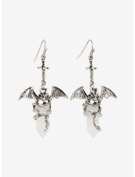 Dragon Sword Crystal Drop Earrings, , hi-res