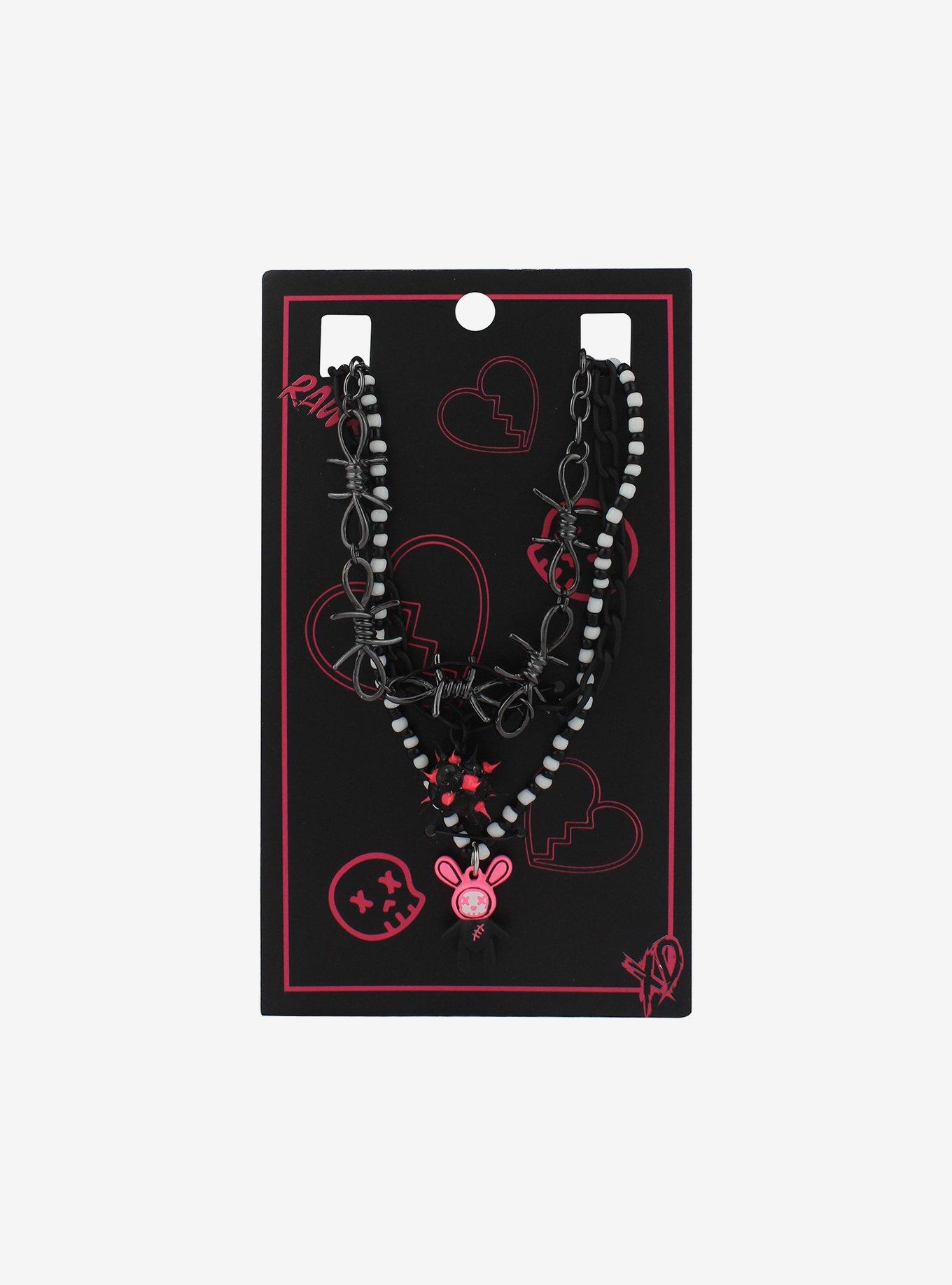 Barbed Wire Spike Bunny Necklace Set, , hi-res