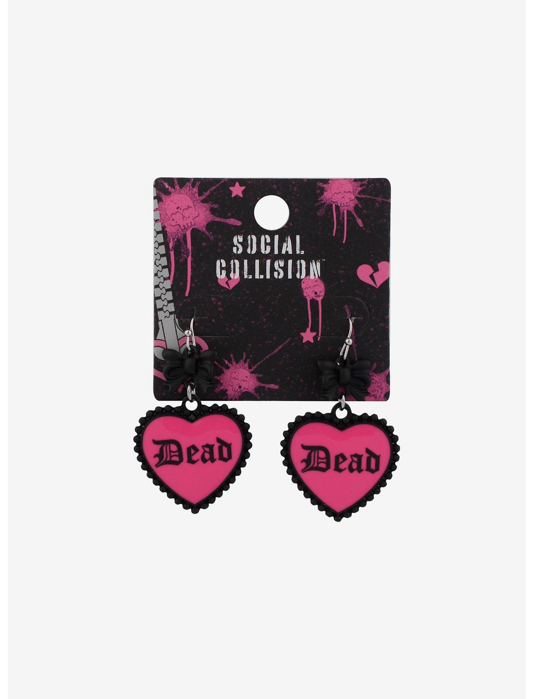 Pink Dead Heart Cupcake Drop Earrings, , hi-res