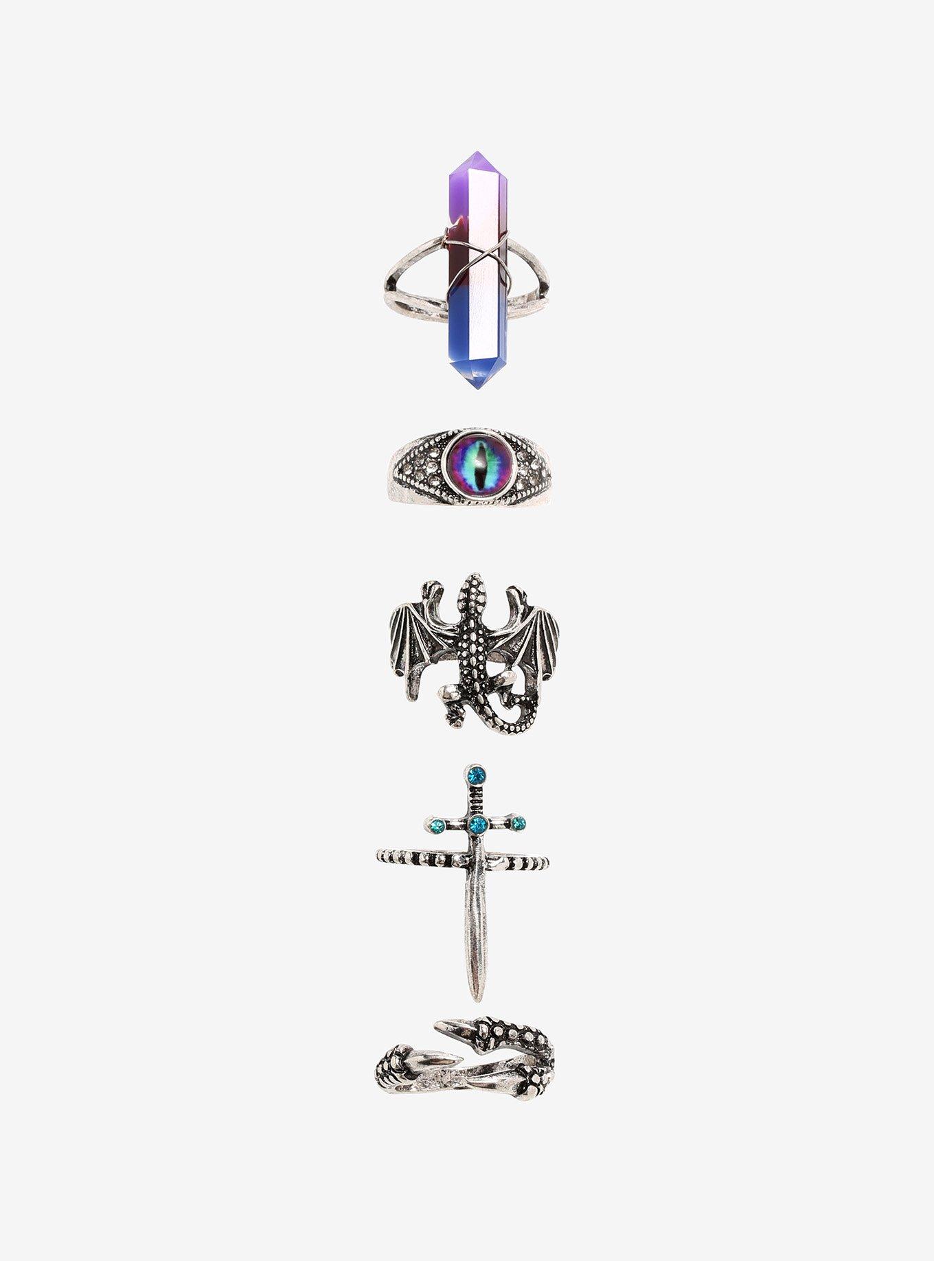 Dragon Eye Crystal Ring Set, , hi-res