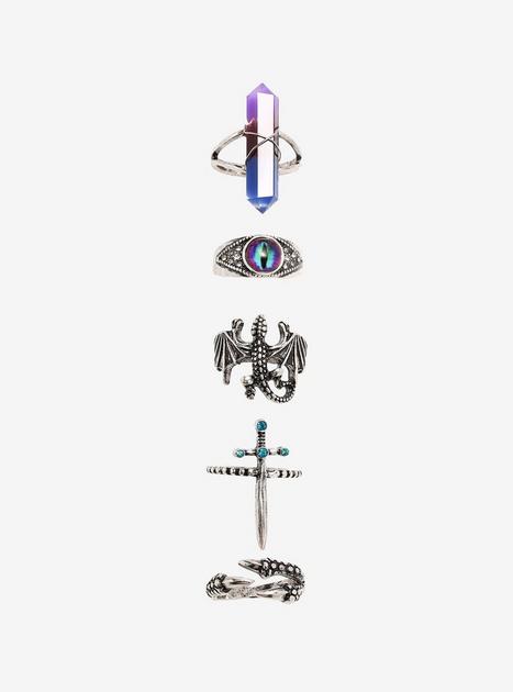 Dragon Eye Crystal Ring Set | Hot Topic