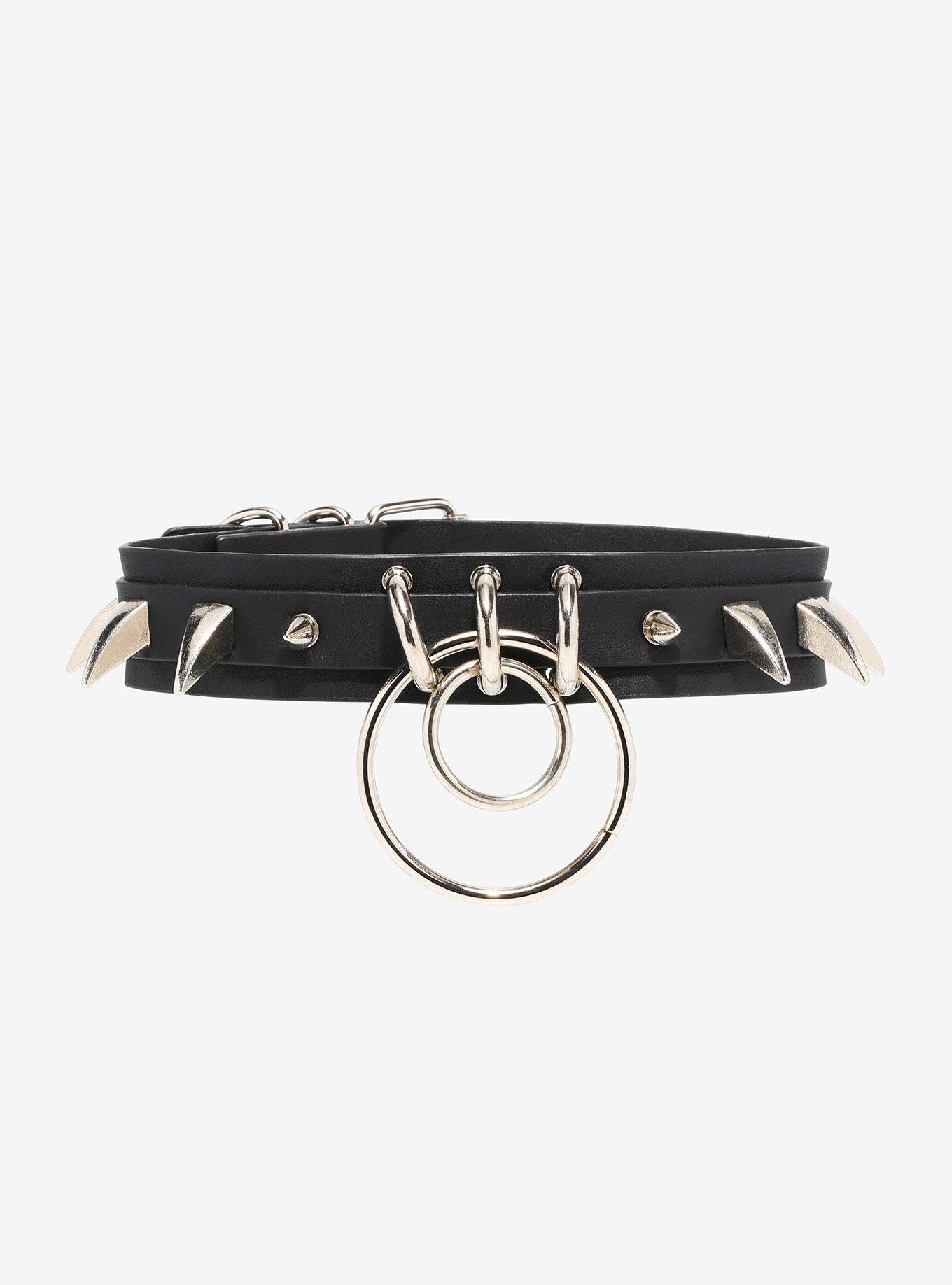 Double O Ring Spike Choker Hot Topic