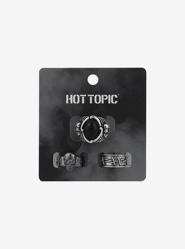 Black Skull Guys Ring Set Hot Topic