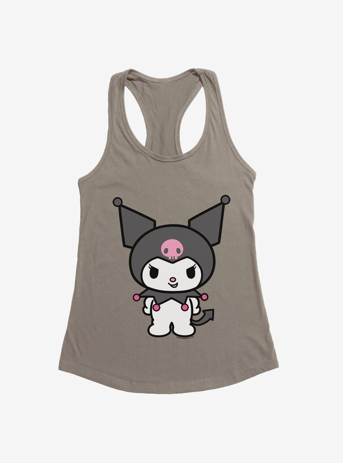 Kuromi Evil Grin Womens Tank Top, WARM GRAY, hi-res