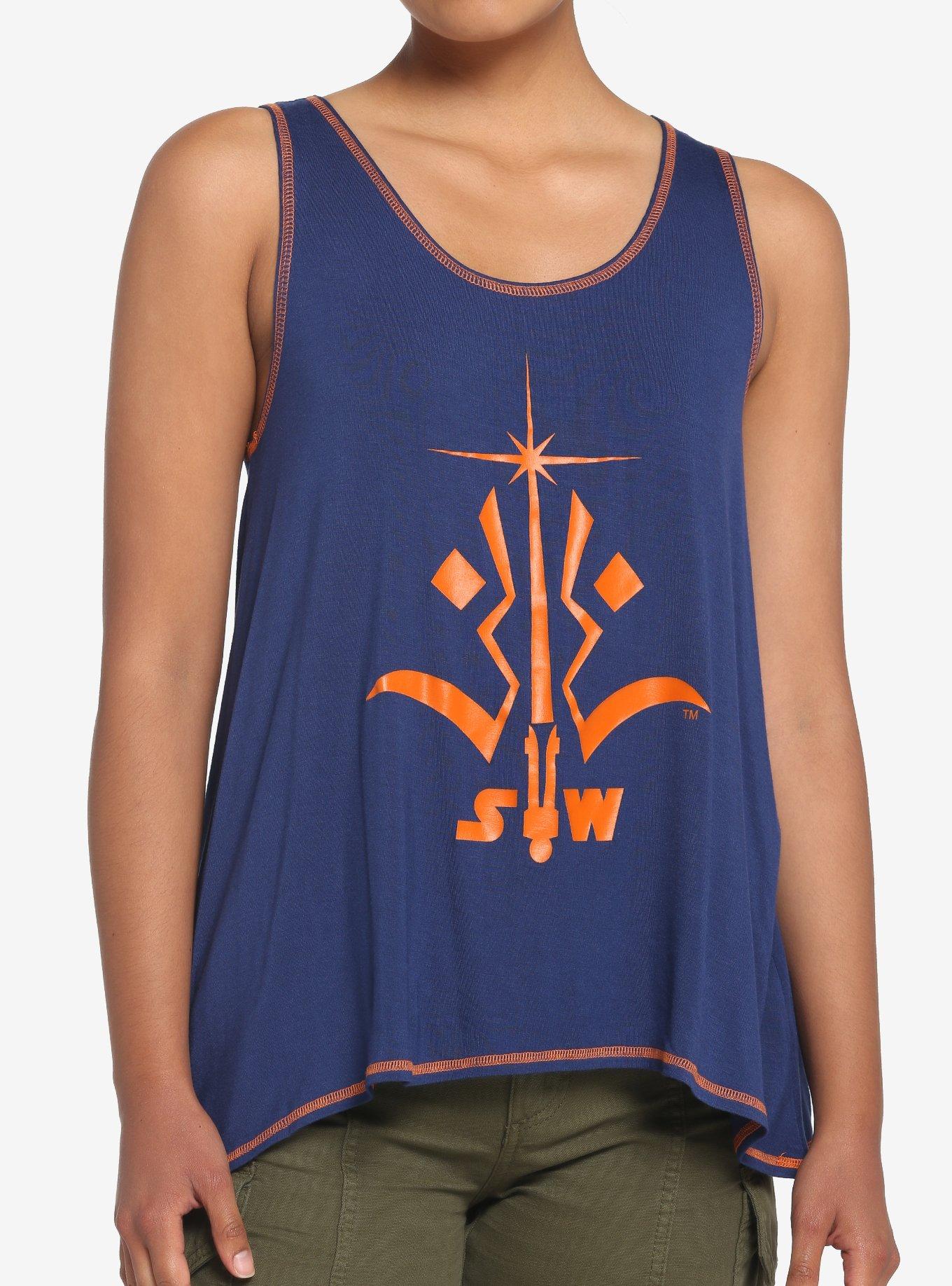 Her Universe Star Wars Ahsoka Tano Logo Flowy Tank Top, DARK BLUE, hi-res