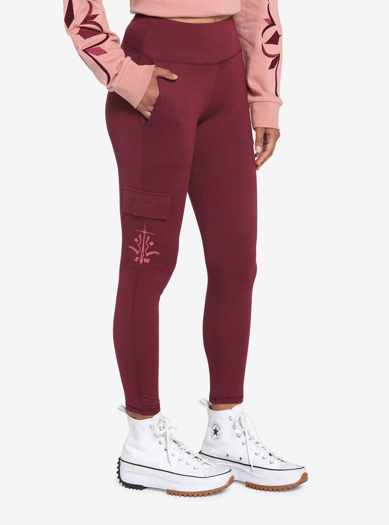 Her Universe Star Wars Ahsoka Tano Cargo Leggings, BURGUNDY, hi-res