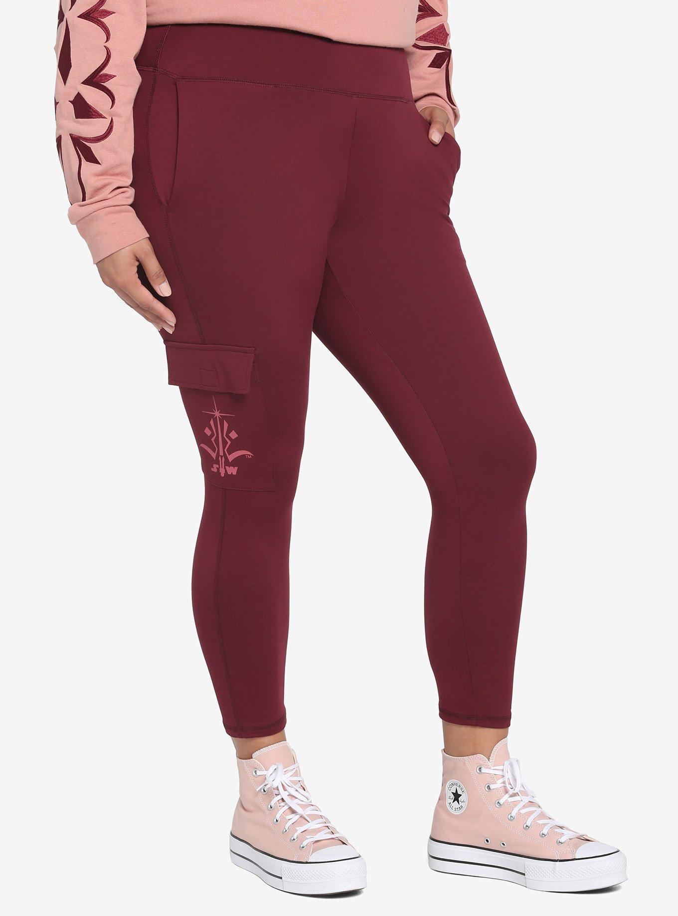 Her Universe Star Wars Ahsoka Tano Cargo Leggings Plus Size, BURGUNDY, hi-res