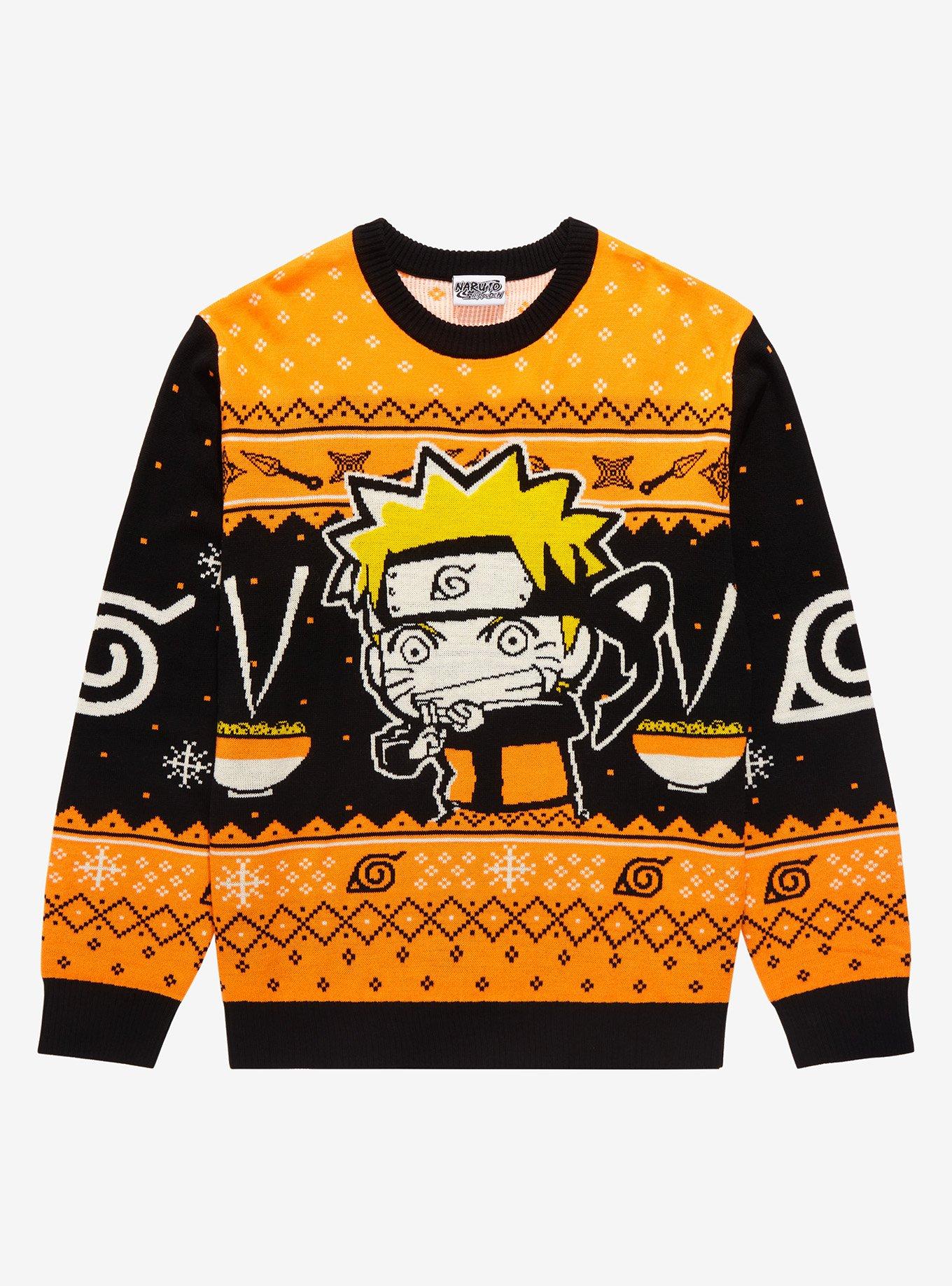 Naruto Shippuden Chibi Naruto & Ramen Holiday Sweater - BoxLunch Exclusive, , hi-res