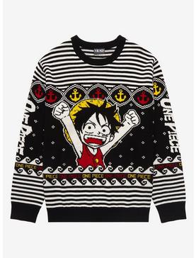 One Piece Chibi Monkey D. Luffy Holiday Sweater - BoxLunch Exclusive, , hi-res