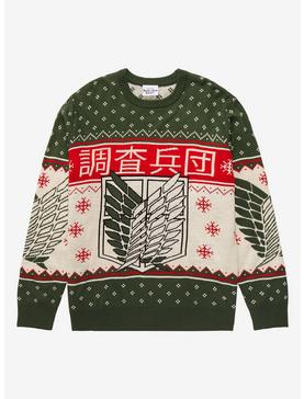 Attack on Titan Scout Regiment Crest Holiday Sweater - BoxLunch Exclusive, , hi-res