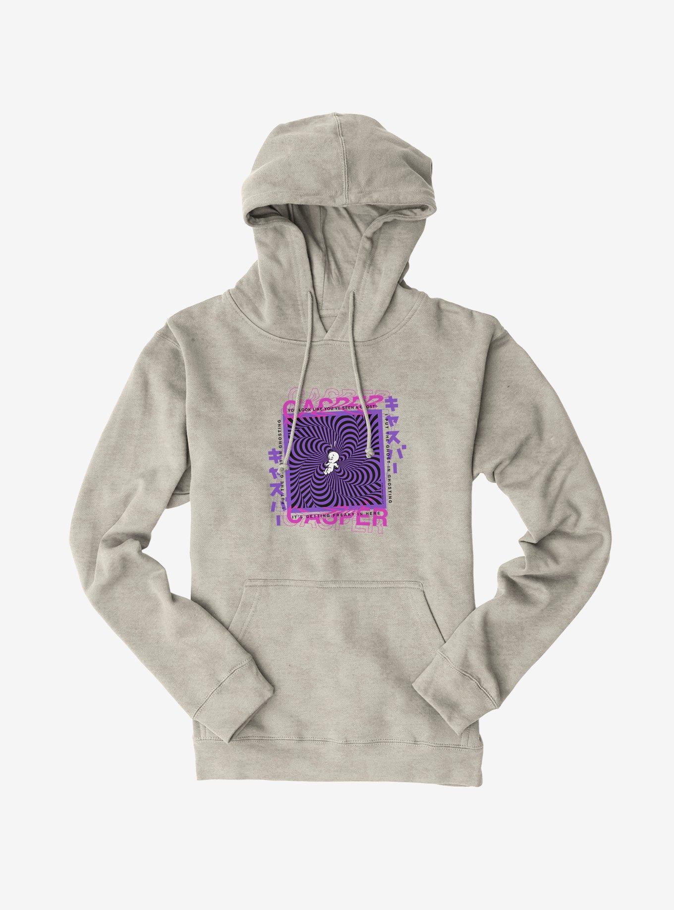 Casper The Friendly Ghost Virtual Raver Late Ghost Hoodie, OATMEAL HEATHER, hi-res