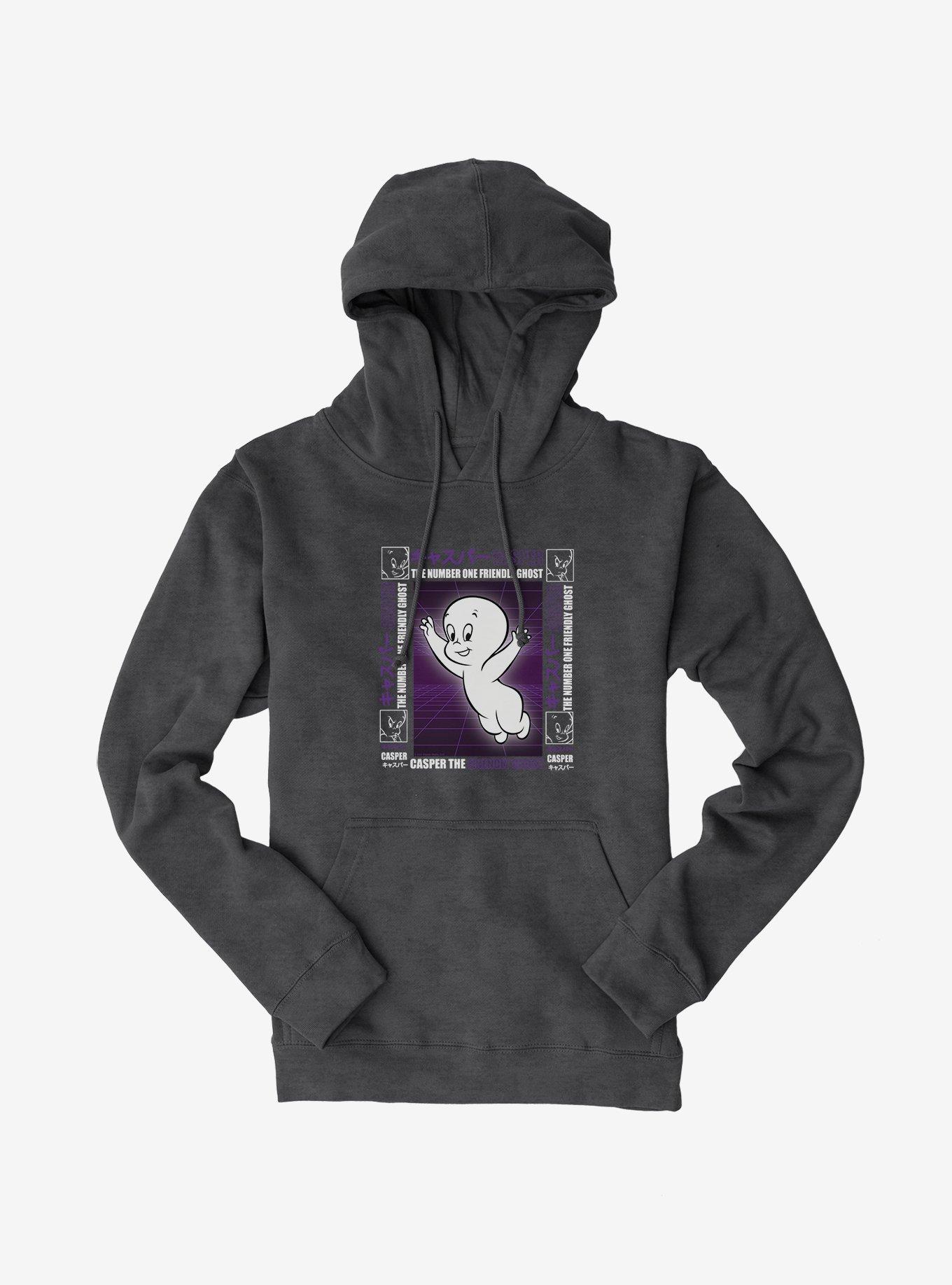 Casper The Friendly Ghost Virtual Raver Number One Hoodie, CHARCOAL HEATHER, hi-res
