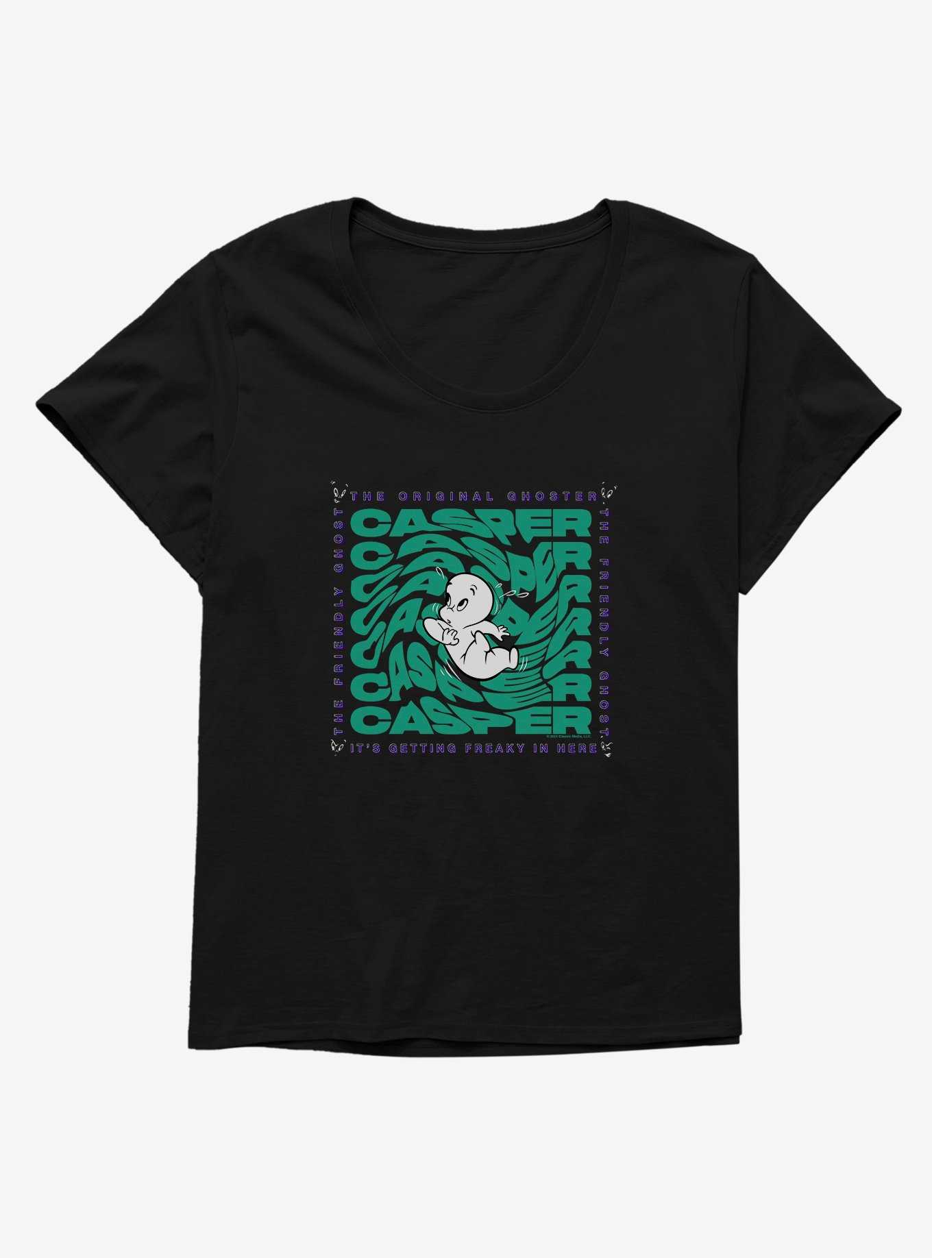 Casper The Friendly Ghost Virtual Raver Freaky Here Girls T-Shirt Plus Size, , hi-res