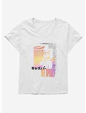 Casper The Friendly Ghost Virtual Raver Groovy Or Spooky Girls T-Shirt Plus Size, WHITE, hi-res