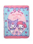 My Melody & Kuromi Floral Throw Blanket, , hi-res