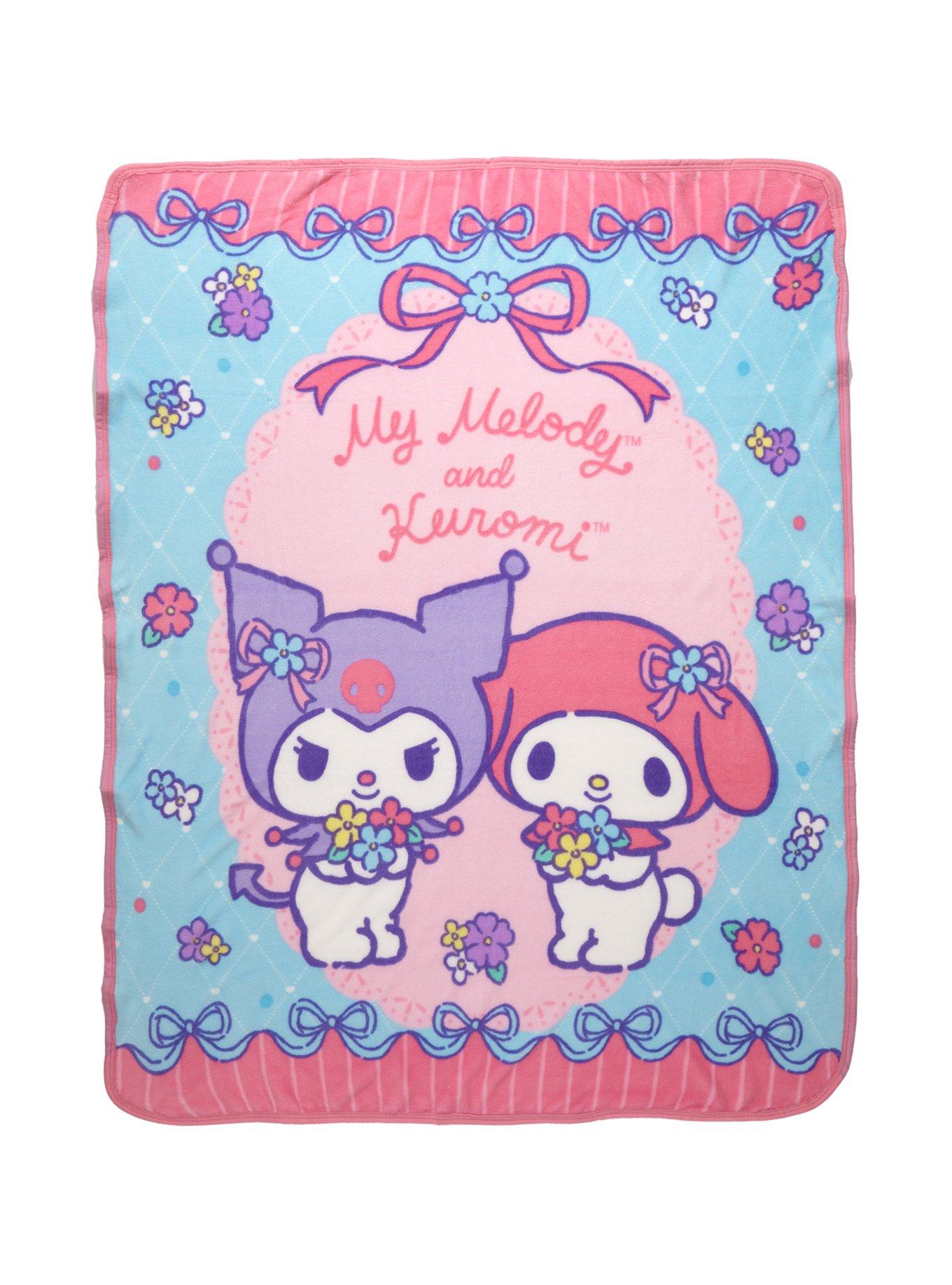 My Melody & Kuromi Floral Throw Blanket, , hi-res