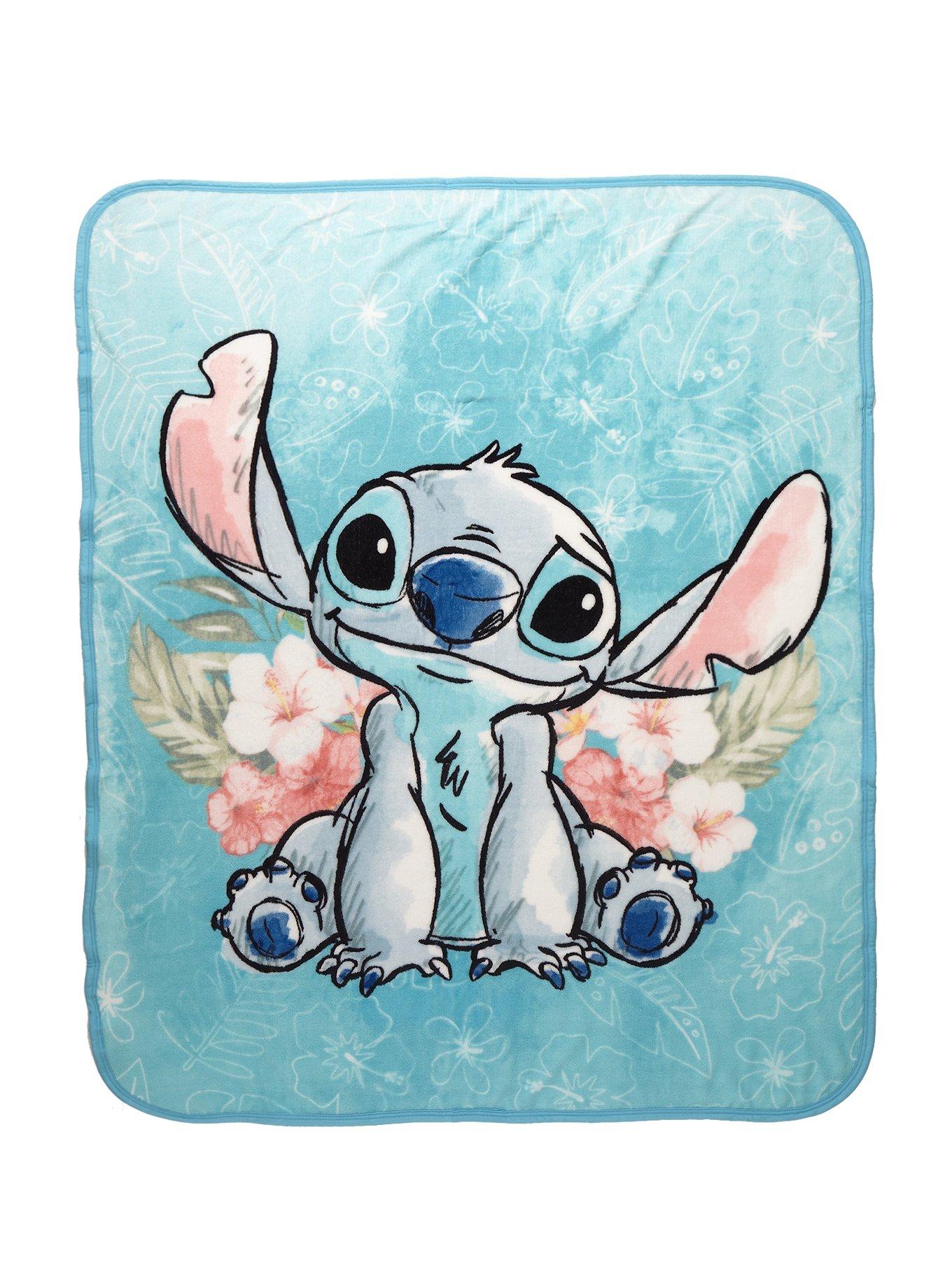 Disney Lilo And Stitch Stitch Throw Blanket Manta Plaid bonus water bottle