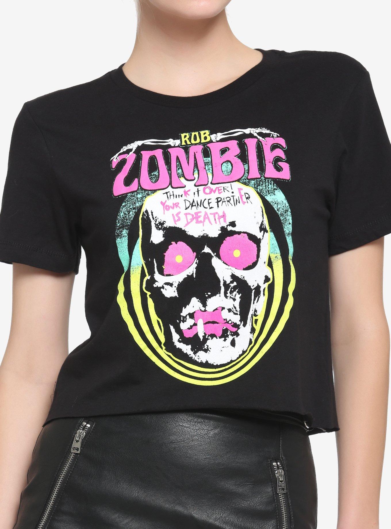 Rob Zombie Dance Partner Death Girls Crop T-Shirt, BLACK, hi-res