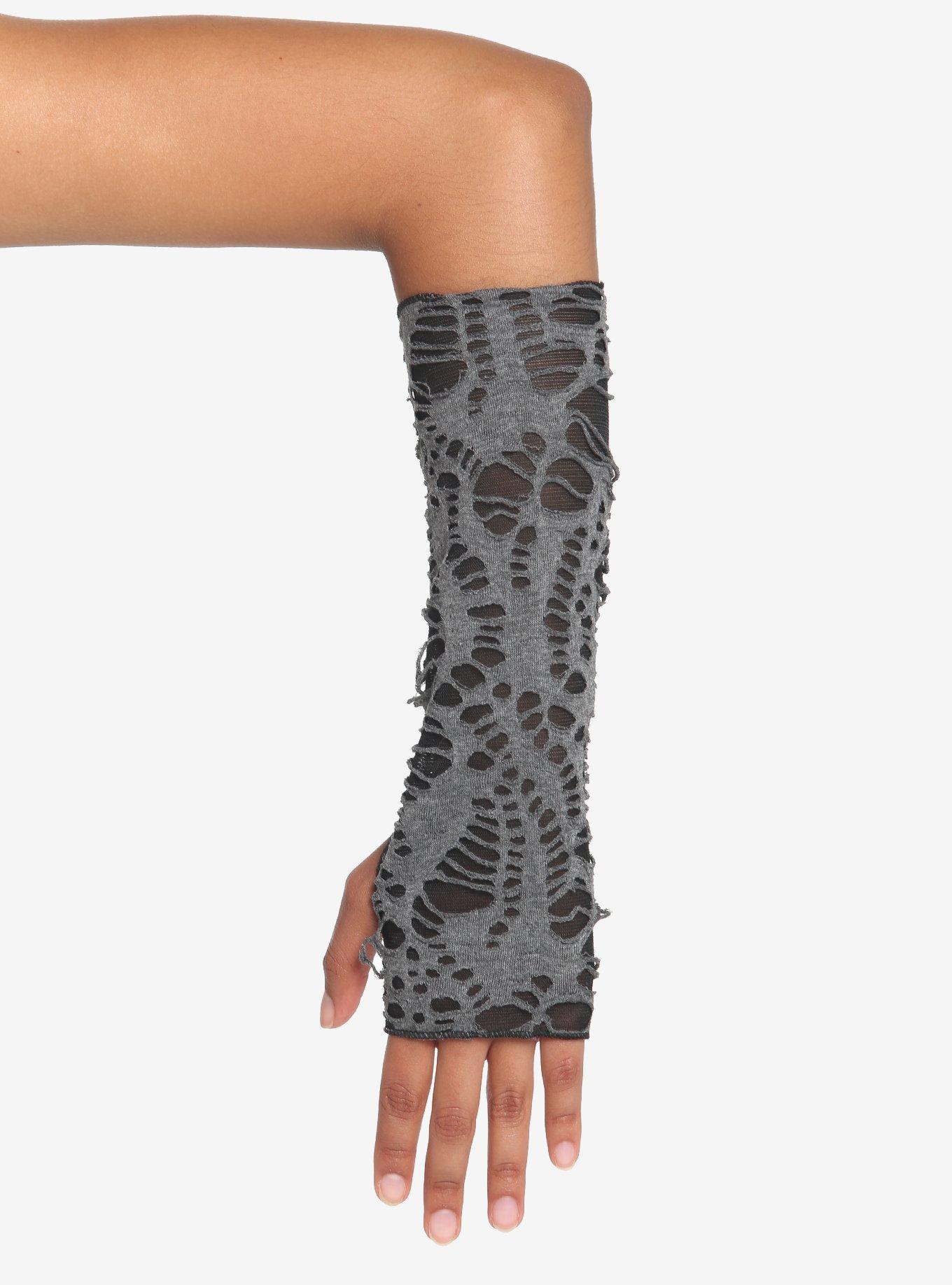 Cobweb Mesh Arm Warmers, , hi-res