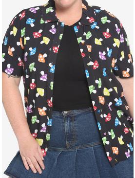 Rainbow Mushroom Girls Resort Woven Button-Up Plus Size, , hi-res