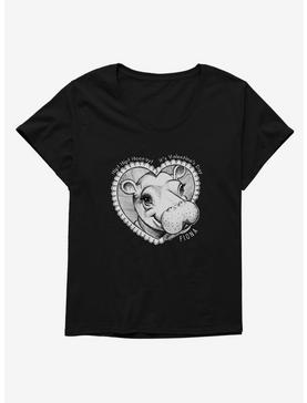 Fiona The Hippo Valentine's Day Heart Sketch Womens T-Shirt Plus Size, , hi-res