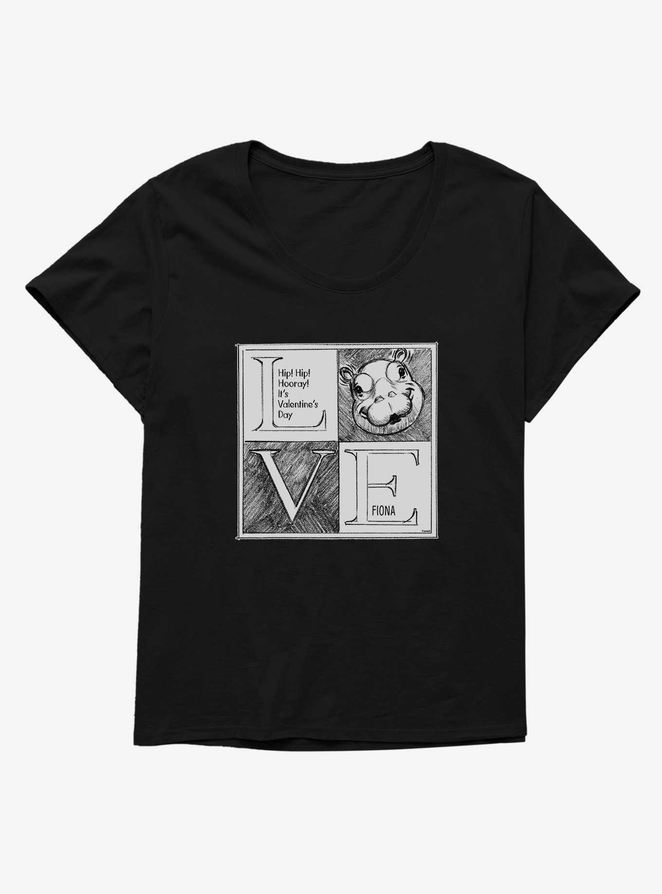 Fiona The Hippo Valentine's Day Hippo Sketch Womens T-Shirt Plus Size, , hi-res