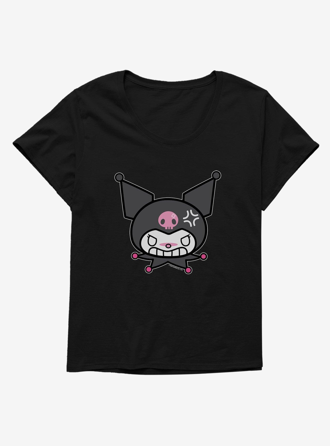 Kuromi All Anger Girls T-Shirt Plus Size, BLACK, hi-res