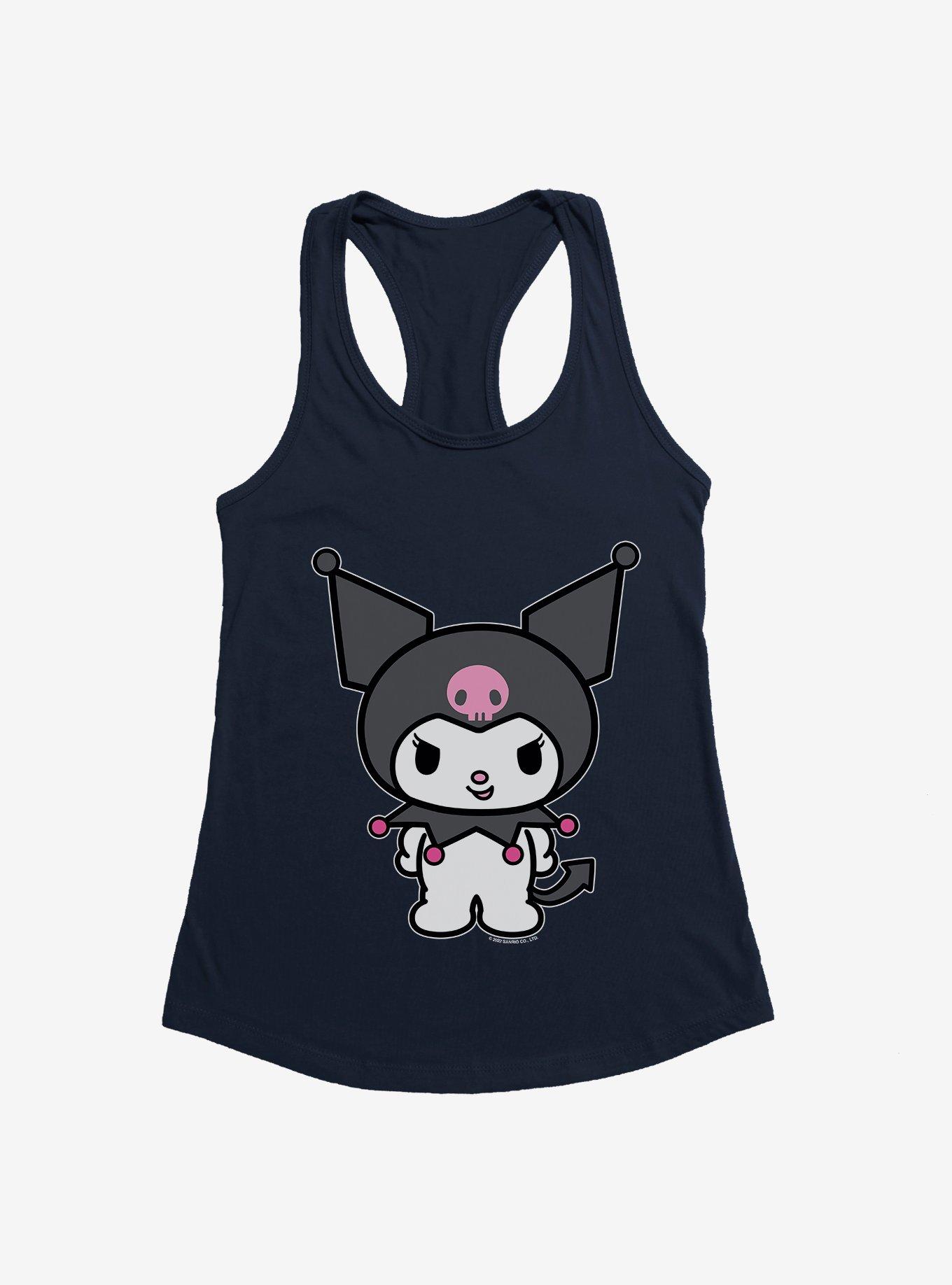 Kuromi Evil Grin Girls Tank, MIDNIGHT NAVY, hi-res