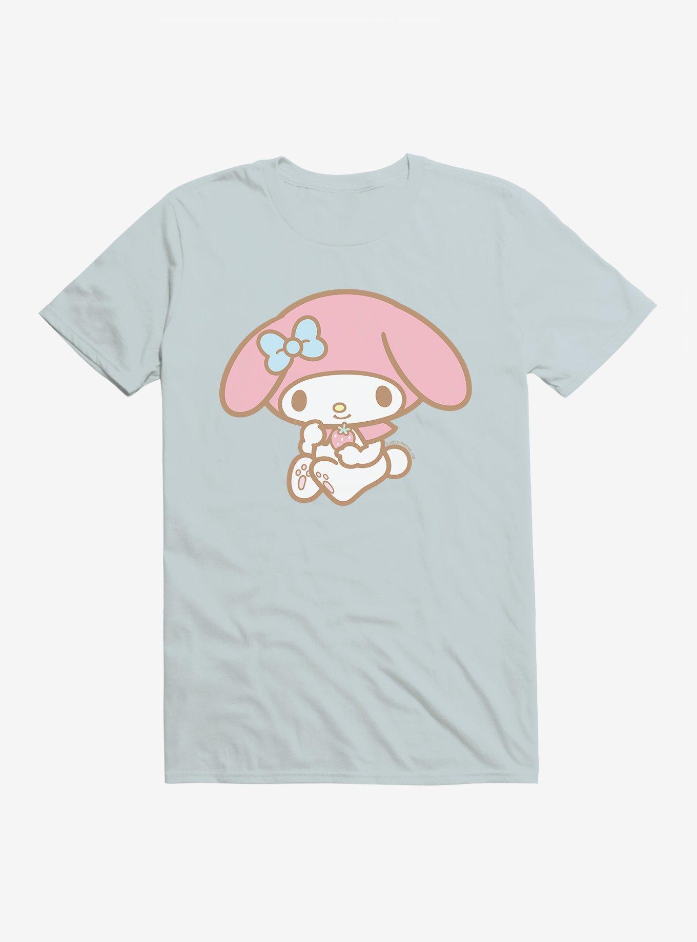 My Melody Holding Strawberry T-Shirt, LIGHT BLUE, hi-res