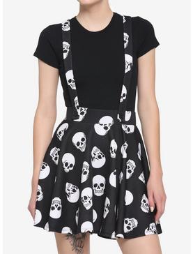 Black Skull Suspender Skirt, , hi-res