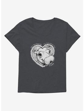 Fiona The Hippo Valentine's Day Heart Sketch Girls T-Shirt Plus Size, , hi-res