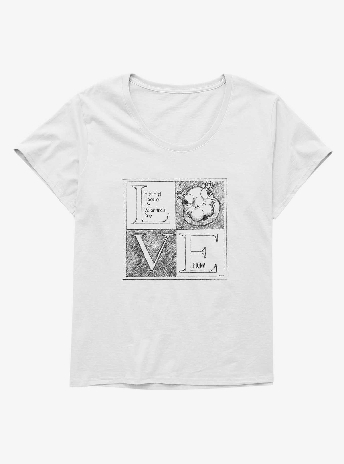 Fiona The Hippo Valentine's Day Hippo Sketch Girls T-Shirt Plus Size, , hi-res