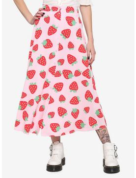 Pink Strawberry Midi Skirt, , hi-res