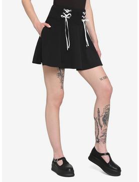 Black & White Double Lace-Up Skirt, , hi-res