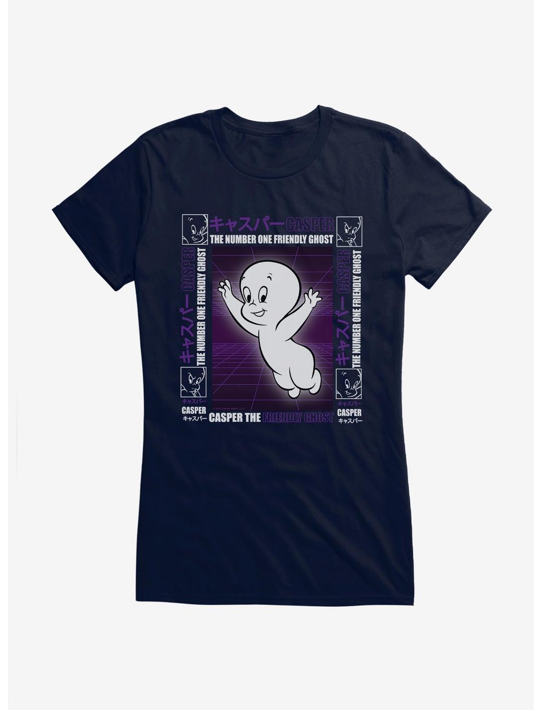 Casper The Friendly Ghost Virtual Raver Number One Girls T-Shirt, NAVY, hi-res
