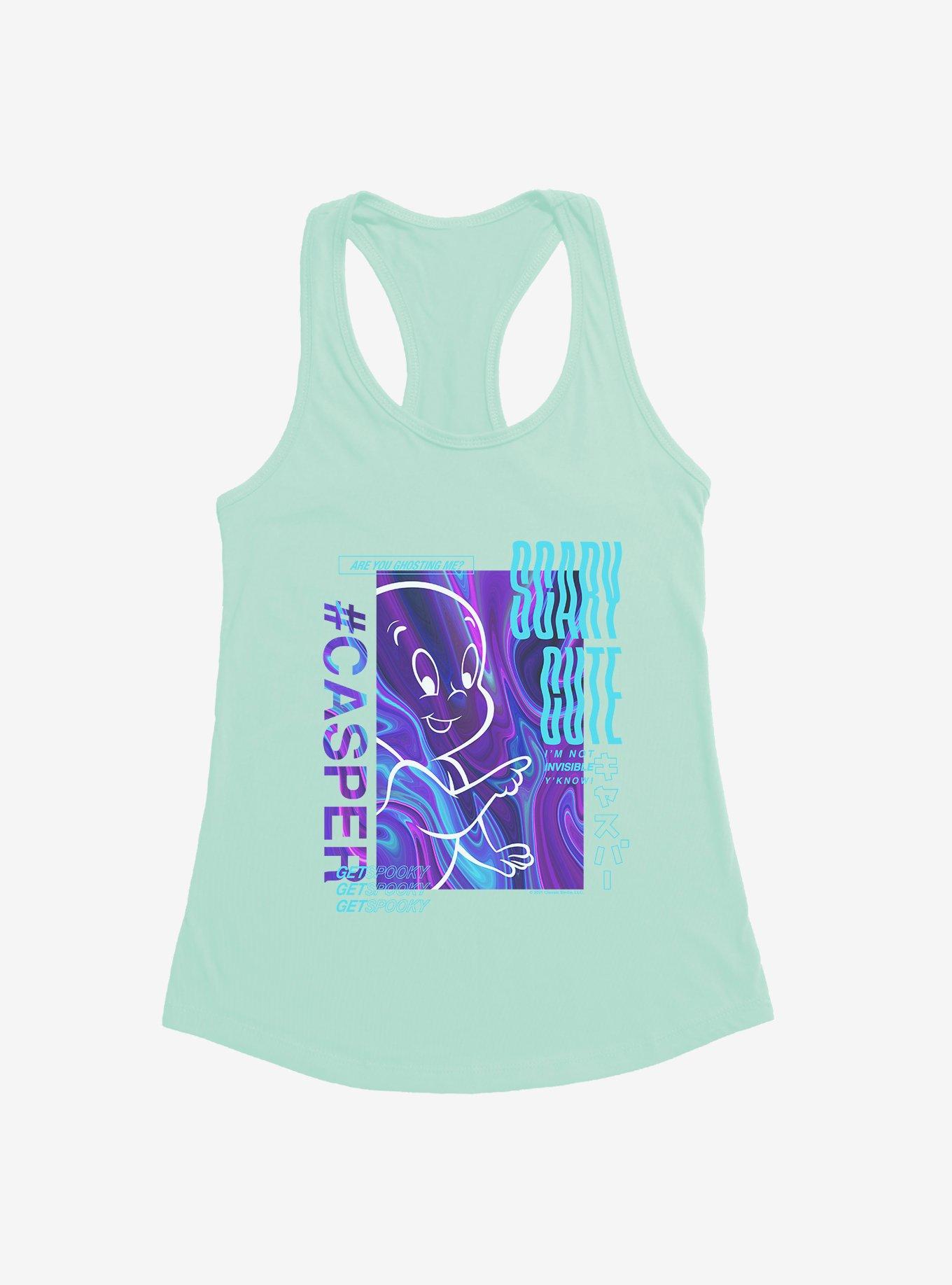 Casper The Friendly Ghost Virtual Raver Scary Cute Girls Tank, MINT, hi-res