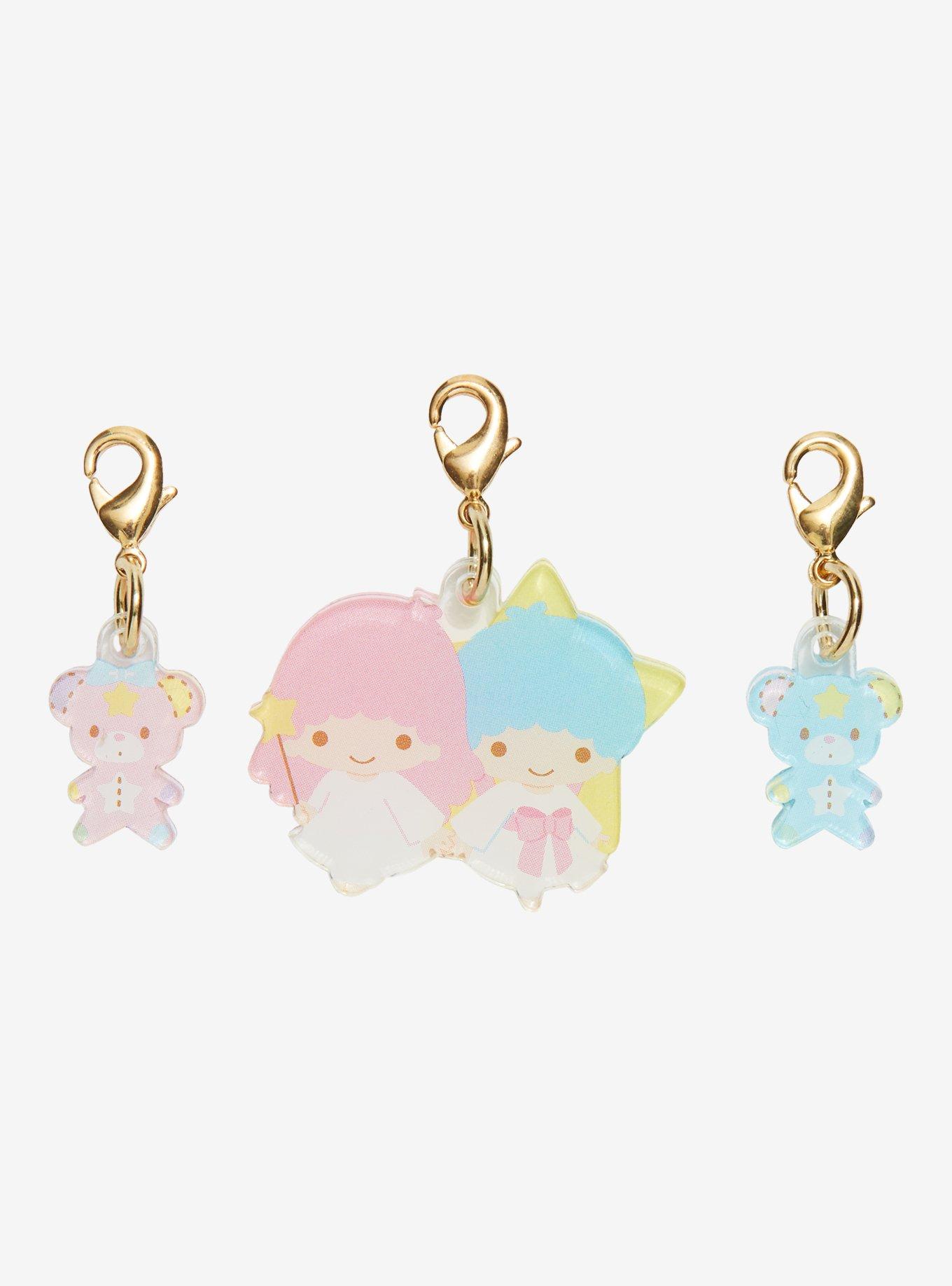 Twin Star Cute Kawaii Matching Phone Charm, pink, blue, matching